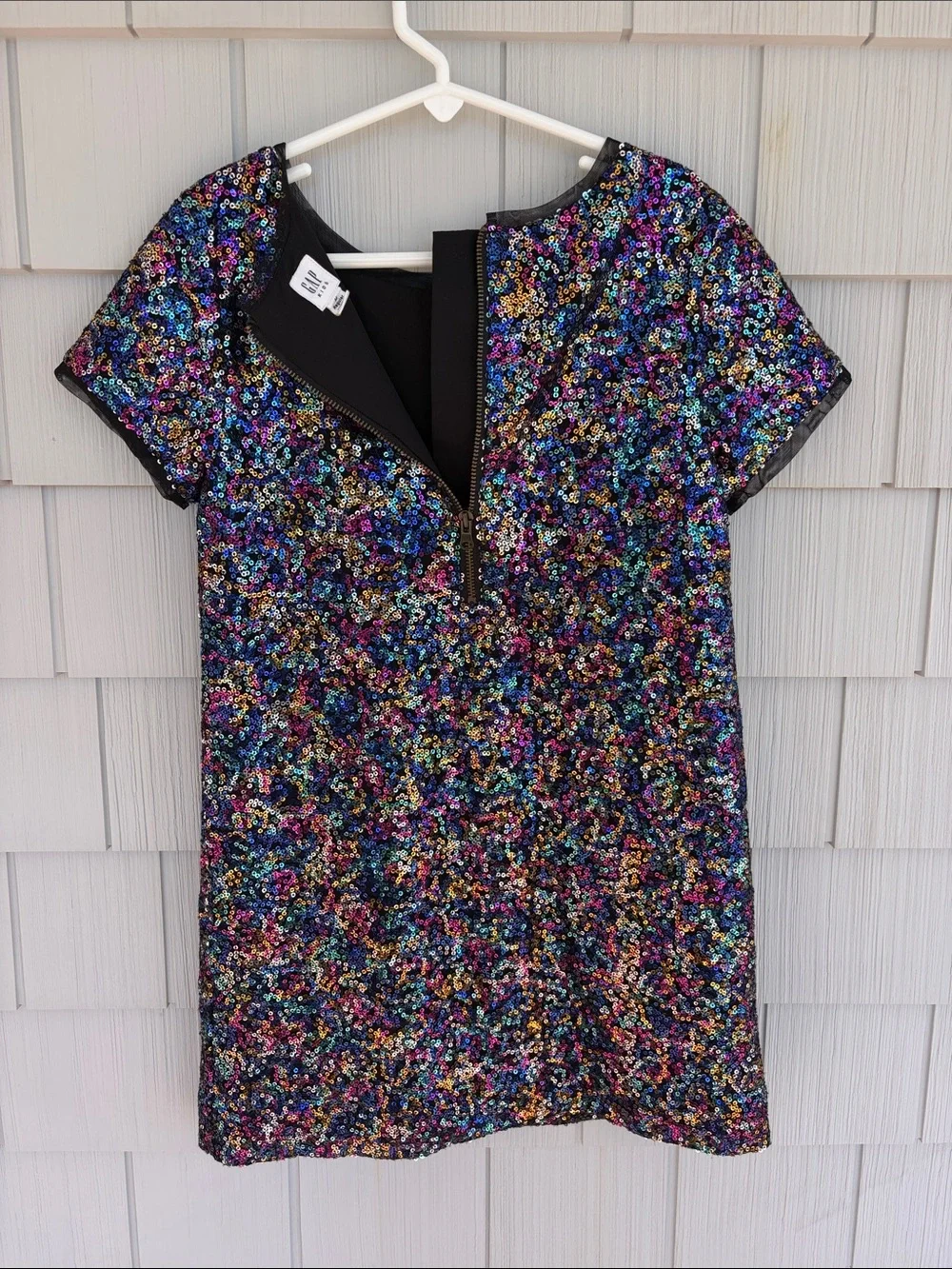 GAP Kids Multicolor Sequin Short Sleeve Dress
